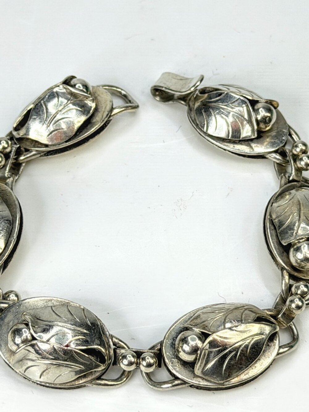 Vintage Georg Jensen Sterling Silver Oval Link Bracelet 7 1/4" 33.5g JR1973